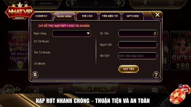nap rut nhanh chong Nạp rút nhanh chóng – thuận tiện và an toàn